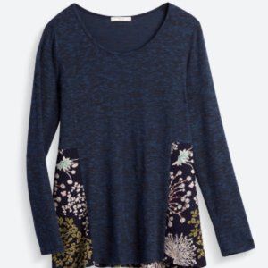 Woven Detail Knit Top